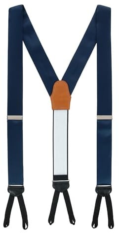 Trafalgar Men's Sutton Solid Color Silk Formal End Braces 35mm Y-Back