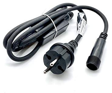 LEDZEIT - Profi Serie - Cordon d'alimentation 1,5 m, Noir, Extérieur et Intérieur