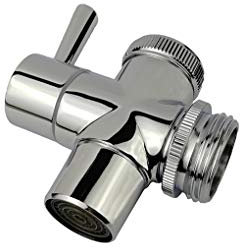 All Brass Faucet Diverter Valve with Aerator, Sink to Garden Hose Diverter Faucet Adapter, for Bathroom/Kitchen Sink Faucet Connection Portable Washing Machine/Dishwasher (G1/2 * 3/4, Chrome)