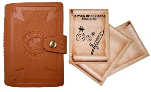 Power Beast Dungeon Pocket Compendium, Zauberbuch, Dungeons and Dragons Buch Bassiset, Monsterhandbuch, Dungeon Master's Guide, D&D 5e, DND Würfel, + 50 Schriftrollen Karten.