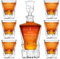 Maverton 950 ml Whiskey Karaffe + 6er Whiskygläser Set mit Gravur - Whisky Dekanter - luxuriöses Design - Kristallglas - für Männer zum Geburtstag - unvergleichlich