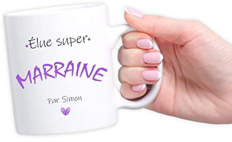 Jeux'Gratte Mug personnalisé - Demande originale marraine ou parrain - Tasse magique (Super marraine personnalisable)