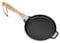 Mimiuo Gusseisenpfanne Gusspfanne 30cm mit Abnehmbarer Holzgriff, Pfanne Gusseisen für Gasgrill, Pizzaofen, Backofen