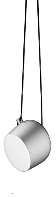 Flos Aim Sospensione Deckenleuchte LED aus Aluminium und Polycarbonat in der Farbe Anodized Silver 16Watt, Maße: 24,3cm x 24,3cm x 21,1cm, F0090054
