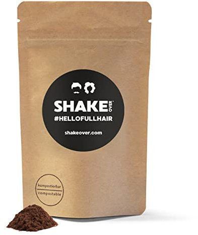 SHAKE OVER Veganes Streuhaar zur Haarverdichtung, mit Zink angereicherte Fasern, hochwertiges Schütthaar, Made in Europe (30 g (Refill), MAROON)