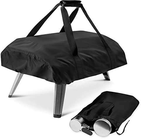 Fenghome Pizzaofen Abdeckung für Ooni Fyra 12, Wasserdicht Wetterfeste Pizzaofen Tragetasche Oxford-Stoff Pizzaofen Tragetasche Pizzaofen Zubehör-Schwarz(72x40x16cm)
