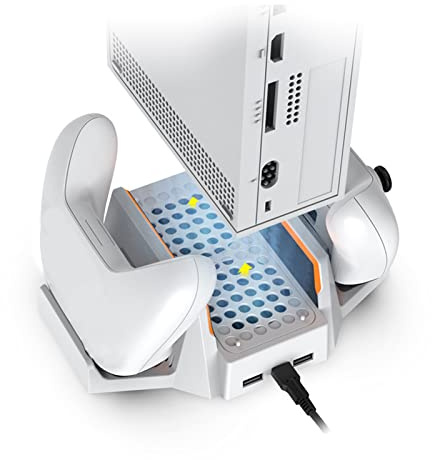 ASHATA Supporto di Raffreddamento per Series S, Ventola di Raffreddamento della Console per Series S con Doppia Batteria da 800 MAh, Stazione di Ricarica per Series S,