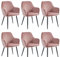 Colenis® - Lavinia - Rose - Lot de 6 - Chaise de Salle à Manger Moderne Chaise de Cuisine en Velours et métal
