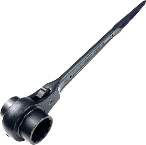 WEDO Llave de carraca para andamios de 36/41mm,llave de carraca para andamios,Longitud 455mm, llave de podger,carraca para andamios de acero cromado 40,Ratchet Andamio Carraca