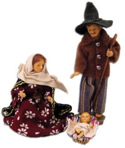 FADEDA 3X Hlg. Familie, alpenländisch/Höhe:12 cm/handbemalt/detailgetreue Krippen Figuren - Weihnachten Tisch Dekoration Krippe Zubehör