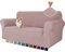 YSTELLAA Copri Divano 2 Posti con Braccioli, Jacquard Copridivani Elasticizzati, Copridivano AntiGraffio Gatto Cani, Universale Moderno Sofa Cover, Copridivano Antiscivolo Lavabili, Rosa Grigio