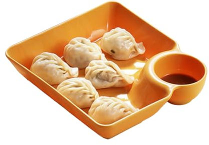 BEIJIALY Chips- und Dip-Teller, Knödelteller, Multifunktions-Soßenteller, Dip-Schüssel, Dip-Servierplatte, Snack-Schüssel, Geteilte Party-Tabletts für die Küche zu Hause