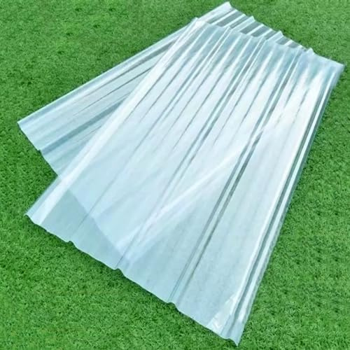2x Dachplatten,Wellbahn,Transparente Wellplatten,FRP-Tageslichtplatten,Gewächshaus Platten,Kammerplatten für Carports,Schuppenplatte,UV-Schutz/Wärmeisolierung,1mm Dick (0.9x1.7m/35x67in)