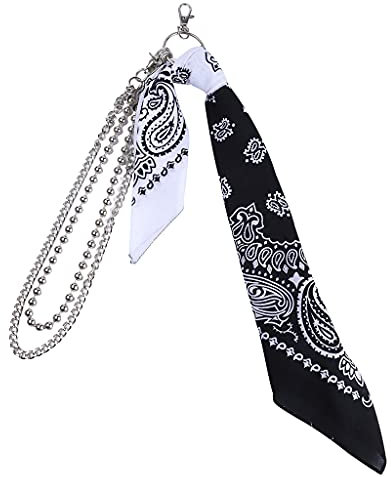 Bandana in Kontrastfarbe mit Taille, Geldbörse, Kette, Hose, Gürtel, Stirnband, Kopftuch, Haarschmuck