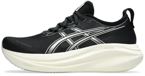 ASICS Herren Gel-Nimbus 27 Laufschuh, Schwarz/Seegrau, 10.5 Wide