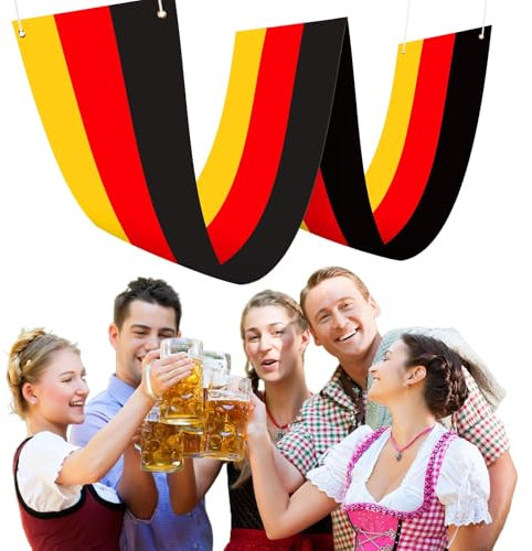 HONMOK 2pcs Deutschland Fahne Banner 2025 UEFA Champions League Dekoration Schwarz Rot Gelb Deutschland Flagge Deutschlandfahne Banner Deutsche Bundesflagge für 2025 UEFA Champions League Bierfest