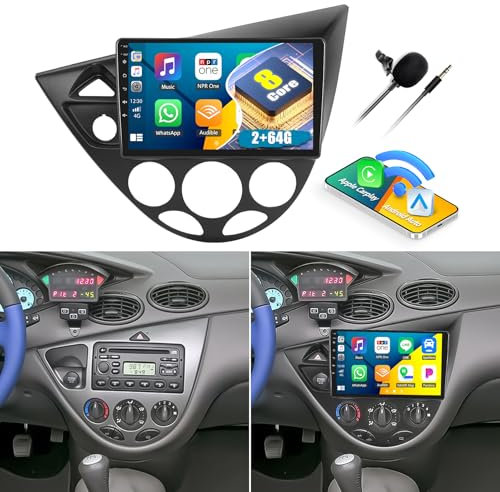 [8 Kern 2G+64G] CAMECHO Android 13 Autoradio für Ford Focus MK1 C170 1998-2005 mit Navi Carplay Android Auto, Radio 2 Din 9 Zoll Bildschirm mit DSP RDS Bluetooth Mirror Link