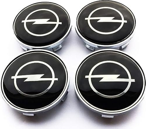 4 Stück Auto Radnabenkappen für Opel Astra J Sports Tourer 2010-2012,Radnaben Zentralabdeckung Nabendeckel Felgenkappen Wheel Caps mit Auto Emblem Logo Auto Zubehör,58mm-Black