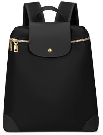 DORRISO Modisch Damen Rucksack Umhängetaschen Anti-Dieb Leichtgewicht 13.3 Zolls Laptop Schultaschen Einfach für Büro Reise Urlaub Einkaufen Jugend Studenten Wasserdicht Polyester Schwarz M