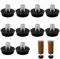 10Pcs Furniture Leveling Feet Adjustable Furniture Levelers M8 x 23mm Black Plastic Round Base Foot Screw Heavy Duty Leveling Feet Screw for Sofas Cabinets Desks Tables Chairs All Furniture legs