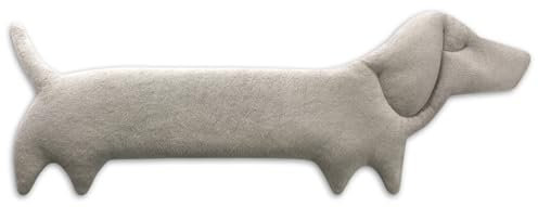 LESCHI Wärmekissen für Mikrowelle (52x20 cm), aus 100% Bio Baumwolle und Bio Weizen, Hund Grau, Körnerkissen, Nackenwärmer ideal als Wärmespender und bei Verspannungen an Rücken Schulter Nacken Hals
