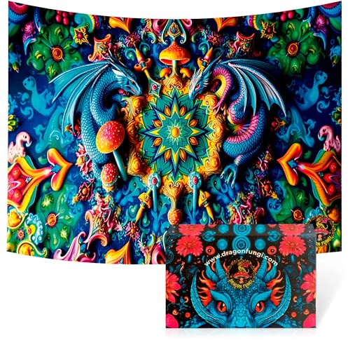 Wandteppich, Motiv: Drachen und Mandala, 100 % Polyester, 150 x 200 cm