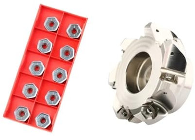 face milling for HNGX0906 Insert 100mm Face Milling Cutters Head NC45HX0906 45 Degree Fast Feed Milling Cutters Disc Double Sided 12 Flutes CNC