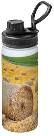 Golden Hay Bales 510.3 g Bulk Isolierte Wasserflasche Edelstahl mit Deckel für Erwachsene Ideal für den täglichen Gebrauch und Outdoor-Aktivitäten