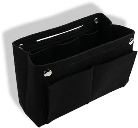 HUATEEN Taschenorganizer,Filz Organizer für Tragetaschen und Handtaschen 26 x 15 x 9,5 cm Schwarz,mit 12 Fächern Shopper Organizer Leichter Einsatz für Tasche Rucksack,Reise und Zuhause