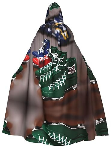 HJLUUFT American Football Kapuzenumhang mit Schnürsenkeln, für Halloween, Königin, König, Robe, Outfit, Renaissance, Mittelalter