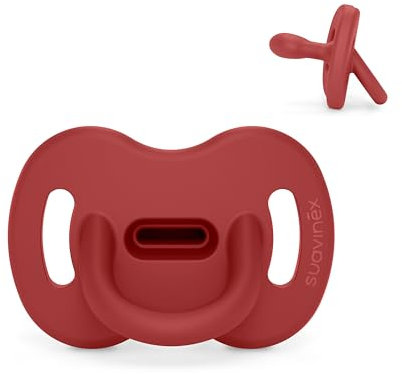 Suavinex, Sucette Tout Silicone pour Nouveau-nés, pour Bébé 0/6 Mois et Naissance, avec Tétine Symétrique SX Pro, Réversible, Super Douce et Souple, Idéal pour Dormir, Chili Pepper