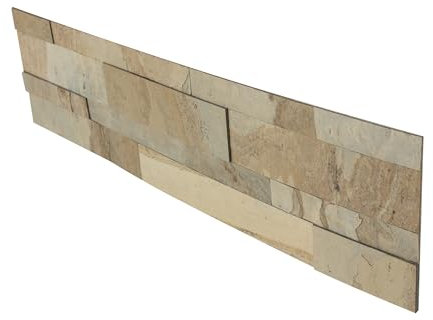 MODULO Peel and Stick 3D Wall 60x15cm Self Adhesive Natural Stone Cladding Flex Brown | 11 Sheets Decorative Wall Panels for Kitchen Backsplash, Accent Wall, Livingroom & Children's Room | 1 sqm/Box