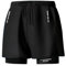 Smatstyle Maillot de Bain Homme Short de Bain Sport Séchage Rapide 2 en 1 Compression Short de Surf Short de Plage (FR/ES, Alpha/Lettres, Moyen, Taille Normale, Taille Normale, Standard, Noir)