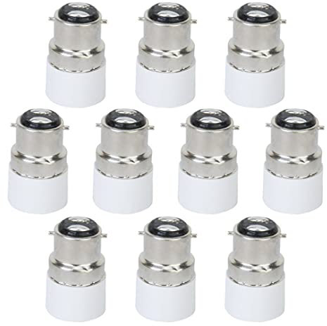 Dorccsi Adaptateur d'ampoule LED B22 vers E14, 10 pièces, Adaptateur de Support de Lampe à vis, connecteur convertisseur, lumière B22 vers E14, convertisseur Base Douille, d