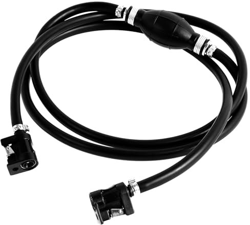 Benzinschlauch mit Pumpball,Kraftstoffschlauch Außenborder,Aussenborder Tankanschluss mit Ohrclip für Schiffe,Wohnmobile,Traktoren und Wohnwagen(schwarz)