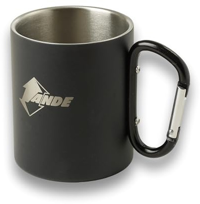 Ande, Taza de camping de acero inoxidable unisex para adulto, negro, talla única