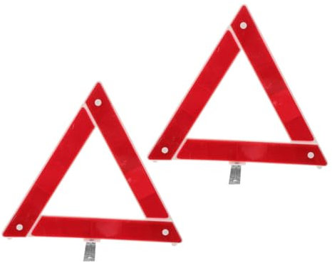 Ciieeo 2pezzi Triangolo di Emergenza per Auto Triangolo Segnaletico Riflettente Segnale di Avvertimento per Veicoli Stabile e Portatile