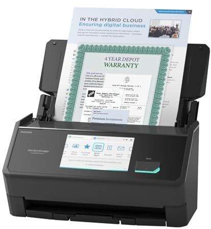 ScanSnap iX2500 Premium Wireless or USB High-Speed Cloud Enabled Document, Photo & Receipt Scanner with Large 5 Touchscreen for Mac or PC, Includes 4-Year Protection Plan