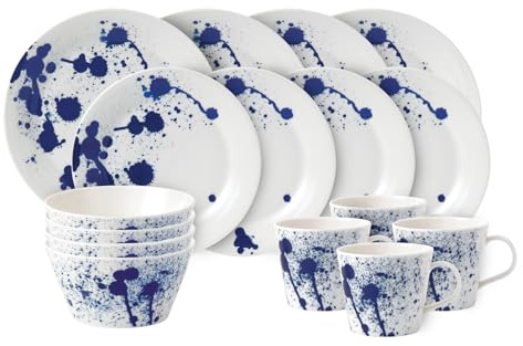 1815 Pacific Dinnerware Set Blue Splash, 16 Piece Set 6A