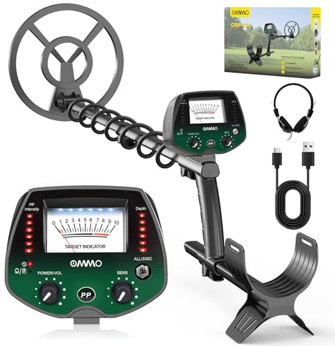 OMMO Detector de Metales Profesional para Adultos y Niños, Verde