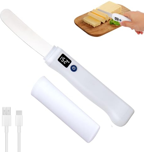 GreeSuit Electric Heated Butter Knife for Kitchen Restaurant Picnic Party | Rechargeable Heated Butter Spreader with Temperature Control (131°F & 158°F) for Hard Butter, Cheese, Peanut Butter