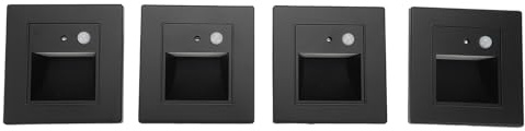 Fafeims Bewegungsmelder-Licht, 4 Stück Eingebettete Bodeneinbauleuchten für den Innenbereich, 110–240 V, für Treppen, Flur, Schlafzimmer, Nachtsicherheit (GRAY)
