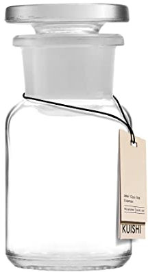 Pot de rangement en verre transparent Kuishi 50ml, avec couvercle, 45% de verre recyclé, pot d'apothicaire, réutilisable-écologique-décor moderne pour la maison-pot à poudre