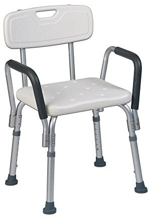 Teqler ® T-135303 Silla de Ducha Ajustable en Altura, Taburete de Baño para Personas Necesitadas de Cuidados, 38-45 cm