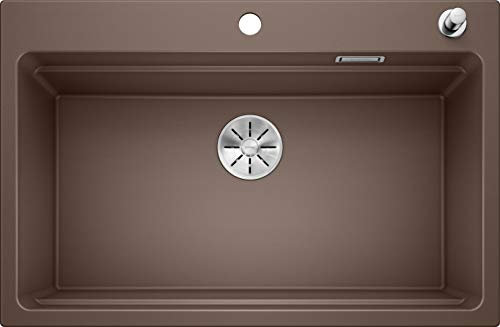 BLANCO ETAGON 8 | Granitspüle aus SILGRANIT cafe | Einbauart: Einbau von Oben | für 80 cm breite Unterschränke | Durchdachtes Systemkonzept mit vielseitig verwendbaren ETAGON-Schienen