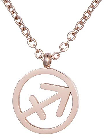 Morella Damen Halskette Sternzeichen Schütze Edelstahl Rosegold im Samtbeutel