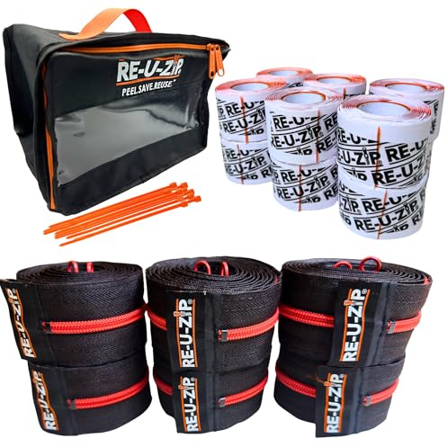 RE-U-ZIP Reusable Dust Barrier Zipper, Fail-Safe, Replaceable & Lockable, Cost-Effective for Single or Repeated Use, PRO Bundle