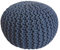 kreatives Wohnen Ø 55 cm Strickhocker Sitzpouf Bodenkissen Grobstrick-Optik extrahoch Höhe 37 cm blau, KRW005537-000000-0000SB, Ø 55 x H 37 cm