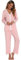 Jecarden Pyjama deux pièces à manches longues en coton modal, bord en dentelle, pour femmes et filles, rose, L