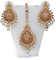 JewelryGift Funkelnder Chandbali-Ohrring mit Maang Tikka vergoldet Pearl traditioneller stilvoller Schmuck für Frauen Mädchen Damen